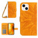 iPhone 13 mini Skin Feel Sun Flower Pattern Flip Leather Phone Case with Lanyard - Yellow