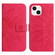 iPhone 13 mini Skin Feel Sun Flower Pattern Flip Leather Phone Case with Lanyard - Rose Red