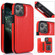 iPhone 13 mini Double Buckle Shockproof PU Protective Case with Card Slots & Holder  iPhone 13 Mini - Red