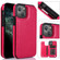 iPhone 13 mini Double Buckle Shockproof PU Protective Case with Card Slots & Holder  iPhone 13 Mini - Rose Red