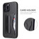 iPhone 13 mini Fierre Shann Full Coverage Protective Leather Case with Holder & Card Slot  - Black