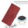 iPhone 13 mini Skin Feel Stripe Pattern Leather Phone Case with Lanyard - Red