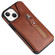 iPhone 13 mini Solid Color Double Buckle Zipper Shockproof Phone Case  - Brown