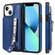 iPhone 13 mini Solid Color Double Buckle Zipper Shockproof Phone Case  - Blue