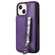 iPhone 13 mini Solid Color Double Buckle Zipper Shockproof Phone Case  - Purple