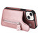 iPhone 13 mini Solid Color Double Buckle Zipper Shockproof Phone Case  - Rose Gold