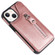 iPhone 13 mini Solid Color Double Buckle Zipper Shockproof Phone Case  - Rose Gold