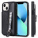 iPhone 13 mini Solid Color Double Buckle Zipper Shockproof Phone Case  - Black