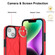 iPhone 13 mini Non-slip Full Coverage Ring PU Phone Case with Wristband - Red