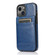 iPhone 13 mini Solid Color PC + TPU Protective Case with Holder & Card Slots  - Blue
