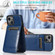 iPhone 13 mini Solid Color PC + TPU Protective Case with Holder & Card Slots  - Blue