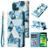 iPhone 13 mini Marble Bronzing Stitching Horizontal Flip PU Leather Case with Holder & Card Slots & Wallet & Photo Frame  - Blue