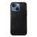 iPhone 13 mini Genuine Leather Double Color Crazy Horse Phone Case  - Black