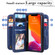 iPhone 13 mini Multifunctional Magnetic Copper Buckle Horizontal Flip Solid Color Leather Case with 10 Card Slots & Wallet & Holder & Photo Frame  - Dark Blue