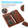 iPhone 13 mini Calf Texture 2 in 1 Detachable Magnetic Back Cover Horizontal Flip Leather Case with Holder & Card Slots & Wallet & Photo Frame  - Brown