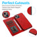 iPhone 13 mini Calf Texture 2 in 1 Detachable Magnetic Back Cover Horizontal Flip Leather Case with Holder & Card Slots & Wallet & Photo Frame  - Red