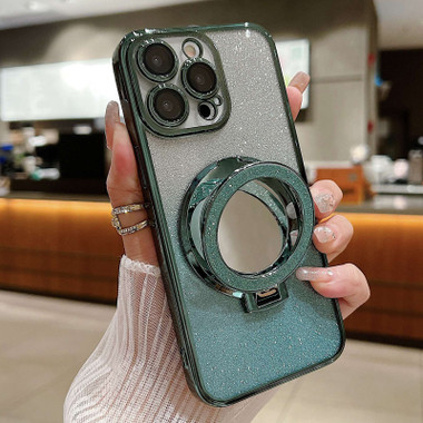 iPhone 13 Pro Max Plated Mirror Holder Gradient Glitter MagSafe Phone ...