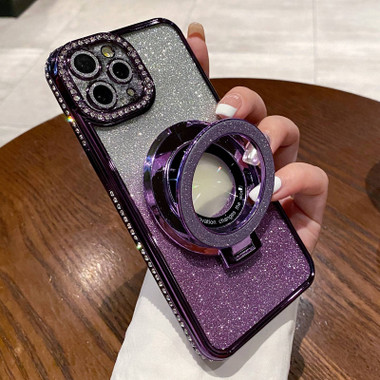 iPhone 13 Pro Gradient Glitter Diamond Plated Holder Magsafe Phone Case ...