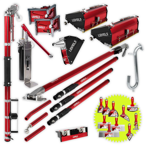 Automatic Taper, 10/12" MEGA Flat Boxes, 3/3.5" Corner Finishers, Angle Box, Pump, Roller, Ext. Handles