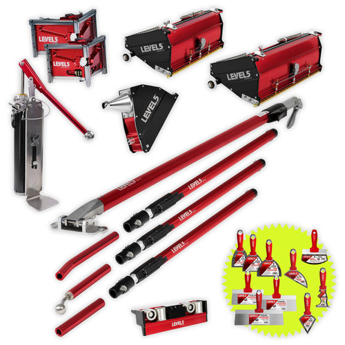 10/12" MEGA Flat Boxes, 3/3.5" Corner Finishers, Angle Box, Pump, Roller, Ext. Handles