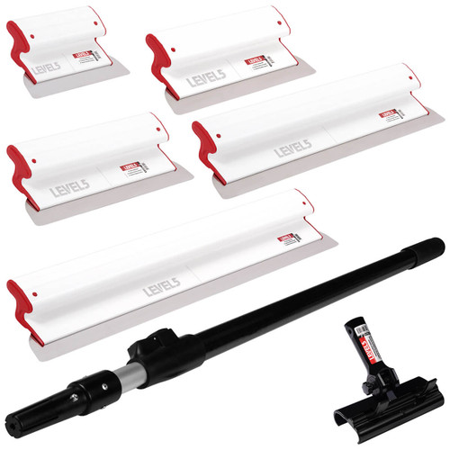 5-piece composite handle skimming blade set with handle adapter and extendable handle