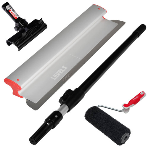 9" Compound Roller, 24" Aluminum-Body Skimming Blade + Handle Combo