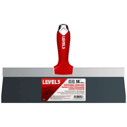 14" Blue Steel Taping Knife w/ Soft Grip Handle