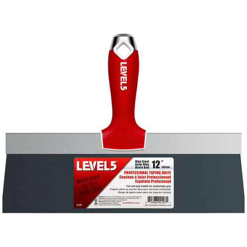 12" Blue Steel Taping Knife w/ Soft Grip Handle