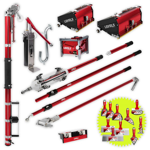 Automatic Taper, 7/10" MEGA Flat Boxes, 3" Corner Finisher, MiniShot, Pump, Roller, Std. Handles
