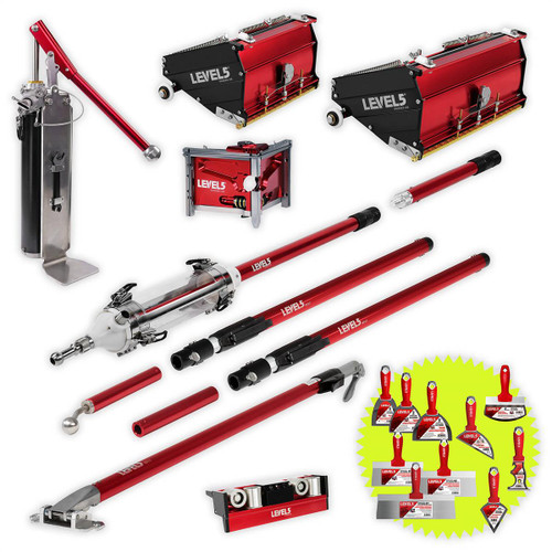 7/10" MEGA Flat Boxes, 3" Corner Finisher, MiniShot, Pump, Roller, Ext. Handles