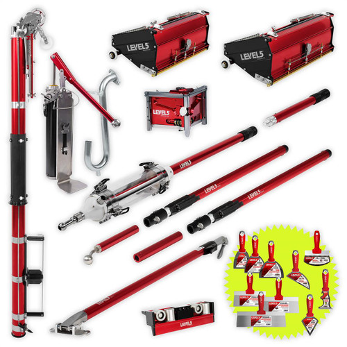 Automatic Taper, 10/12" MEGA Flat Boxes, 3" Corner Finisher, MiniShot, Pump, Roller, Ext. Handles