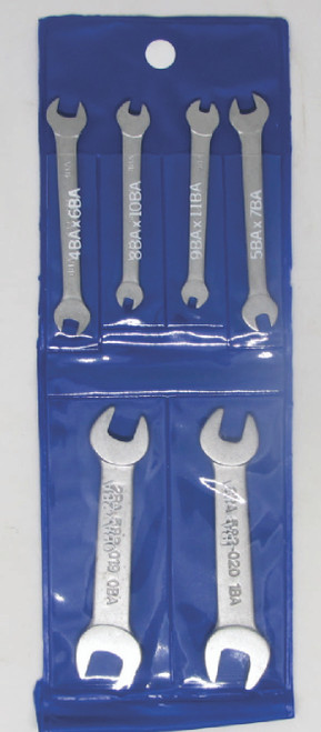 Quality forged steel BA open ended spanner set from 0BA to 10BA 