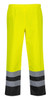 Portwest Hi-Vis Two Tone Traffic Pant: Front View Yellow