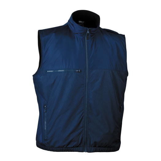 navy sleeveless jacket