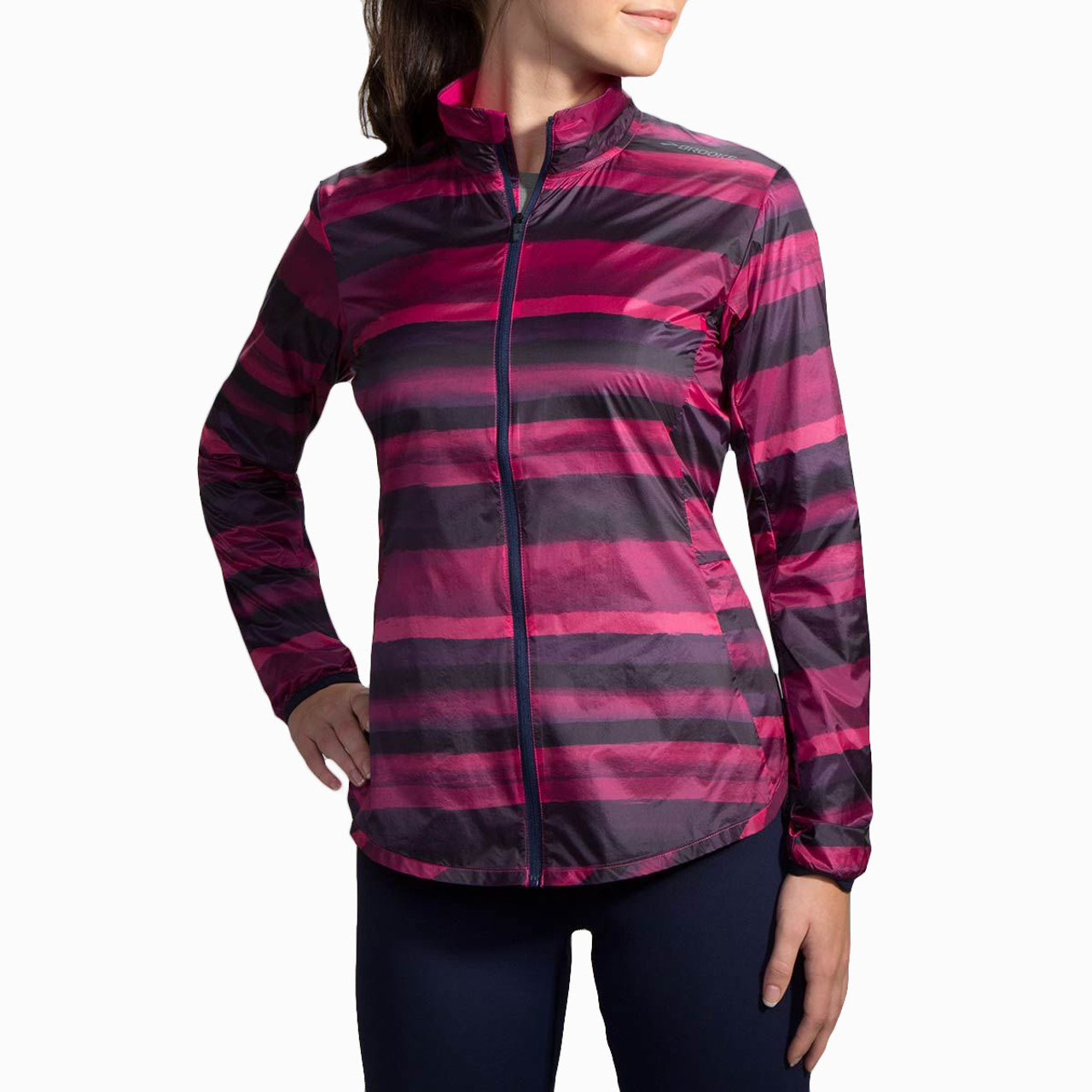 brooks running jacket womens pink