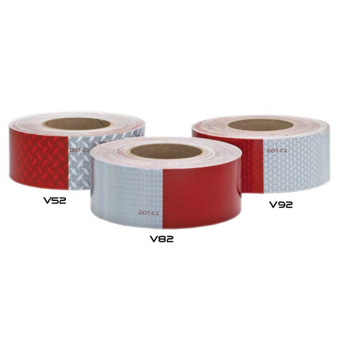 Reflexite V82 DOT-C2 Conspicuity Tape 6"Red/6"White - 2"X12" Strip