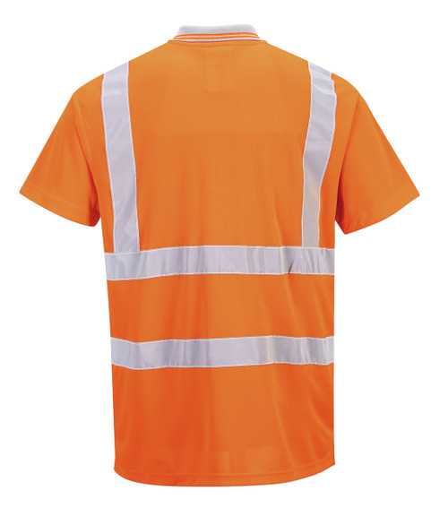 Port West Hi-Vis Short Sleeved Polo - SET OF TWO: Back View