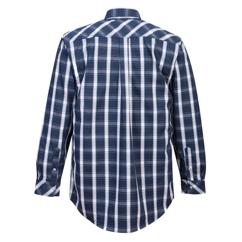 PortWest Bizflame 88/12 FR Plaid Shirt - Navy and White (UFR97)