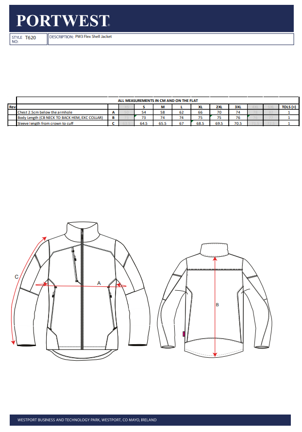 PortWest PW3 Flex Shell Jacket (T620) - NightGear