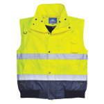 Portwest Mens Hi Viz Reflective Safety 3 in 1 Bomber Vest Jacket