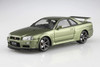 Aoshima 1/24 Nissan BNR34 Skyline GT-R V Spec II '00 Millennium Jade Pre-Painted Plastic Model