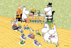 Yanoman 13-15 Jigsaw Puzzle Lively Dining Table Moomin (1000 S-Pieces)