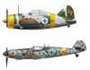 Hasegawa 1/48 B-239 Buffalo & Messerschmitt Bf109G-6 Juutilainen w/Figure Plastic Model
