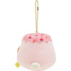 San-x Rilakkuma Keychain Plush Strawberry Yogurt - Korilakkuma