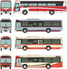 Tomytec Bus Collection Hokuriku Railway 80th Anniversary Successive Color 4 Bus Set (N scale)