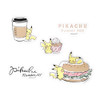 Pokemon Center Original Mini Decoration Collage Sticker Pikachu number025 CAFE