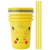 Pokemon Center Original Tumbler with Straw Set of 3 Pikachu Face 23