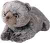 Sunlemon Plush Doll Knee Cat Super Fluffy Scottish Fold Gray