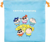 T's Factory Crayon Shin-chan Flat Drawstring Pouch / Lots of Chocobi! (Friends)