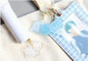 T's Factory Sanrio Sukipi 3 Charm Keychain Blue & White